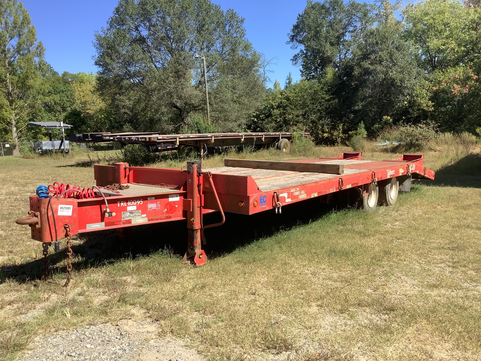 2012 Talbert AC20 T/A Equipment Trailer